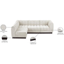  Manufacturer Color_Cream -- Quinn 101" Cream Chenille Fabric Upholstered 4 pc Modular Sectional IMAGE 16