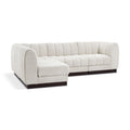  Manufacturer Color_Cream -- Quinn 101" Cream Chenille Fabric Upholstered 4 pc Modular Sectional IMAGE 1