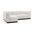 Meridian Quinn Cream Chenille Fabric Modular Sectional IMAGE 1