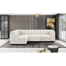  Manufacturer Color_Cream -- Quinn 101" Cream Chenille Fabric Upholstered 4 pc Modular Sectional IMAGE 2