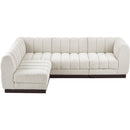  Manufacturer Color_Cream -- Quinn 101" Cream Chenille Fabric Upholstered 4 pc Modular Sectional IMAGE 5