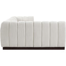 Meridian Quinn Cream Chenille Fabric Modular Sectional IMAGE 7
