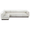  Manufacturer Color_Cream -- Quinn 133" Cream Chenille Fabric Upholstered 5 pc Modular Sectional IMAGE 15