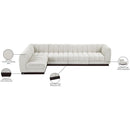  Manufacturer Color_Cream -- Quinn 133" Cream Chenille Fabric Upholstered 5 pc Modular Sectional IMAGE 16