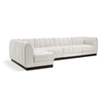 Manufacturer Color_Cream -- Quinn 133" Cream Chenille Fabric Upholstered 5 pc Modular Sectional IMAGE 1