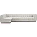  Manufacturer Color_Cream -- Quinn 133" Cream Chenille Fabric Upholstered 5 pc Modular Sectional IMAGE 4