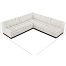  Manufacturer Color_Cream -- Quinn 98" Cream Chenille Fabric Upholstered 5 pc Modular Sectional IMAGE 13
