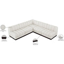  Manufacturer Color_Cream -- Quinn 98" Cream Chenille Fabric Upholstered 5 pc Modular Sectional IMAGE 14