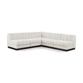  Manufacturer Color_Cream -- Quinn 98" Cream Chenille Fabric Upholstered 5 pc Modular Sectional IMAGE 1