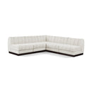 Meridian Quinn Cream Chenille Fabric Modular Sectional IMAGE 1