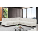  Manufacturer Color_Cream -- Quinn 98" Cream Chenille Fabric Upholstered 5 pc Modular Sectional IMAGE 2