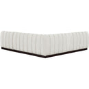  Manufacturer Color_Cream -- Quinn 98" Cream Chenille Fabric Upholstered 5 pc Modular Sectional IMAGE 3