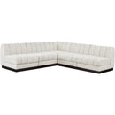  Manufacturer Color_Cream -- Quinn 98" Cream Chenille Fabric Upholstered 5 pc Modular Sectional IMAGE 4