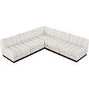 Meridian Quinn Cream Chenille Fabric Modular Sectional IMAGE 5