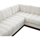  Manufacturer Color_Cream -- Quinn 101" Cream Chenille Fabric Upholstered 5 pc Modular Sectional IMAGE 10