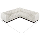  Manufacturer Color_Cream -- Quinn 101" Cream Chenille Fabric Upholstered 5 pc Modular Sectional IMAGE 14