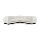 Meridian Quinn Cream Chenille Fabric Modular Sectional IMAGE 1