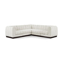  Manufacturer Color_Cream -- Quinn 101" Cream Chenille Fabric Upholstered 5 pc Modular Sectional IMAGE 1