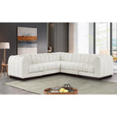  Manufacturer Color_Cream -- Quinn 101" Cream Chenille Fabric Upholstered 5 pc Modular Sectional IMAGE 2