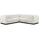  Manufacturer Color_Cream -- Quinn 101" Cream Chenille Fabric Upholstered 5 pc Modular Sectional IMAGE 4
