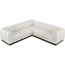  Manufacturer Color_Cream -- Quinn 101" Cream Chenille Fabric Upholstered 5 pc Modular Sectional IMAGE 5