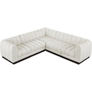 Meridian Quinn Cream Chenille Fabric Modular Sectional IMAGE 5
