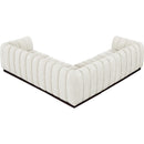  Manufacturer Color_Cream -- Quinn 101" Cream Chenille Fabric Upholstered 5 pc Modular Sectional IMAGE 6