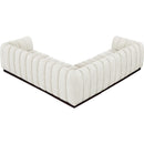 Meridian Quinn Cream Chenille Fabric Modular Sectional IMAGE 6