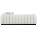  Manufacturer Color_Cream -- Quinn 101" Cream Chenille Fabric Upholstered 5 pc Modular Sectional IMAGE 7