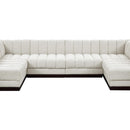 Meridian Quinn Cream Chenille Fabric Modular Sectional IMAGE 11