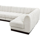  Manufacturer Color_Cream -- Quinn 133" Cream Chenille Fabric Upholstered 6 pc Modular Sectional IMAGE 12