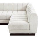  Manufacturer Color_Cream -- Quinn 133" Cream Chenille Fabric Upholstered 6 pc Modular Sectional IMAGE 15