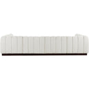  Manufacturer Color_Cream -- Quinn 133" Cream Chenille Fabric Upholstered 6 pc Modular Sectional IMAGE 3