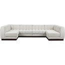 Meridian Quinn Cream Chenille Fabric Modular Sectional IMAGE 4
