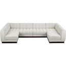 Meridian Quinn Cream Chenille Fabric Modular Sectional IMAGE 5
