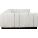  Manufacturer Color_Cream -- Quinn 133" Cream Chenille Fabric Upholstered 6 pc Modular Sectional IMAGE 7