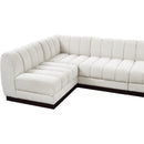  Manufacturer Color_Cream -- Quinn 165" Cream Chenille Fabric Upholstered 6 pc Modular Sectional IMAGE 12