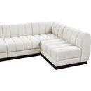  Manufacturer Color_Cream -- Quinn 165" Cream Chenille Fabric Upholstered 6 pc Modular Sectional IMAGE 13