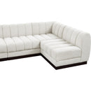 Meridian Quinn Cream Chenille Fabric Modular Sectional IMAGE 13