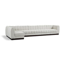  Manufacturer Color_Cream -- Quinn 165" Cream Chenille Fabric Upholstered 6 pc Modular Sectional IMAGE 1