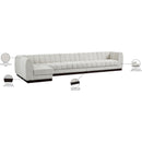  Manufacturer Color_Cream -- Quinn 165" Cream Chenille Fabric Upholstered 6 pc Modular Sectional IMAGE 20