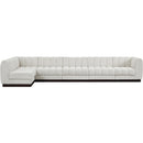  Manufacturer Color_Cream -- Quinn 165" Cream Chenille Fabric Upholstered 6 pc Modular Sectional IMAGE 4