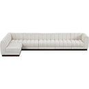  Manufacturer Color_Cream -- Quinn 165" Cream Chenille Fabric Upholstered 6 pc Modular Sectional IMAGE 5