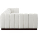  Manufacturer Color_Cream -- Quinn 165" Cream Chenille Fabric Upholstered 6 pc Modular Sectional IMAGE 7