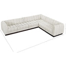  Manufacturer Color_Cream -- Quinn 133" Cream Chenille Fabric Upholstered 6 pc Modular Sectional IMAGE 14