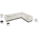  Manufacturer Color_Cream -- Quinn 133" Cream Chenille Fabric Upholstered 6 pc Modular Sectional IMAGE 15
