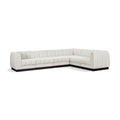  Manufacturer Color_Cream -- Quinn 133" Cream Chenille Fabric Upholstered 6 pc Modular Sectional IMAGE 1