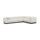  Manufacturer Color_Cream -- Quinn 133" Cream Chenille Fabric Upholstered 6 pc Modular Sectional IMAGE 1