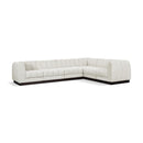 Meridian Quinn Cream Chenille Fabric Modular Sectional IMAGE 1
