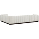  Manufacturer Color_Cream -- Quinn 133" Cream Chenille Fabric Upholstered 6 pc Modular Sectional IMAGE 3
